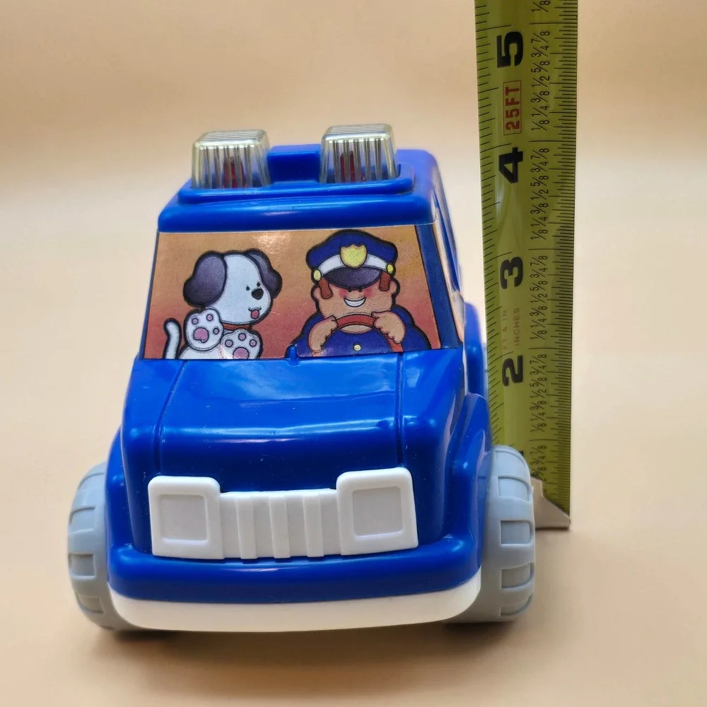 Vintage 1992 Shelcore Blue Police Car Toy Officer and Dog 1005/1006 USA‎ Made